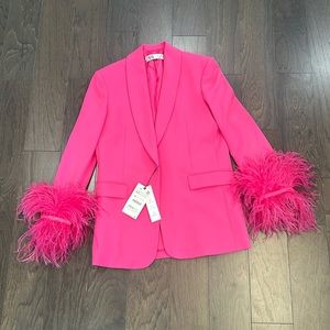 Zara feather trimmed Blazer.